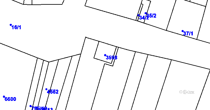 Parcela st. 3598 v KÚ Šanov nad Jevišovkou, Katastrální mapa