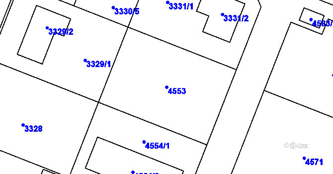 Parcela st. 4553 v KÚ Šanov nad Jevišovkou, Katastrální mapa