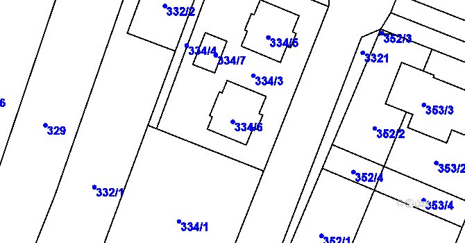 Parcela st. 334/6 v KÚ Šanov nad Jevišovkou, Katastrální mapa