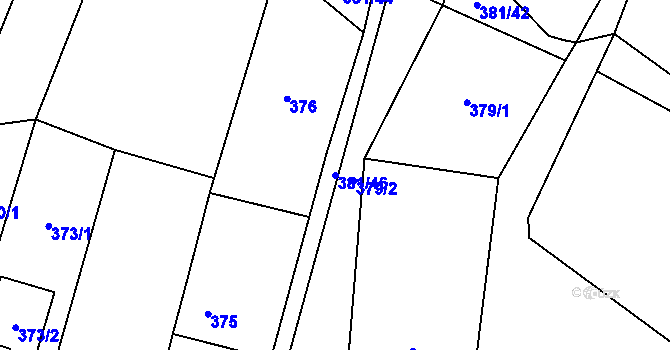 Parcela st. 381/46 v KÚ Šanov nad Jevišovkou, Katastrální mapa