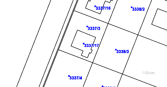 Parcela st. 3337/17 v KÚ Šanov nad Jevišovkou, Katastrální mapa