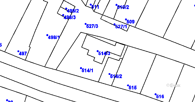 Parcela st. 514/3 v KÚ Šanov nad Jevišovkou, Katastrální mapa