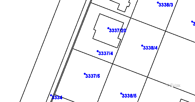 Parcela st. 3337/4 v KÚ Šanov nad Jevišovkou, Katastrální mapa