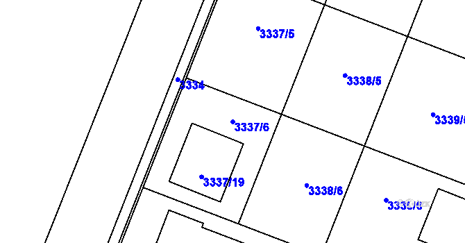 Parcela st. 3337/6 v KÚ Šanov nad Jevišovkou, Katastrální mapa