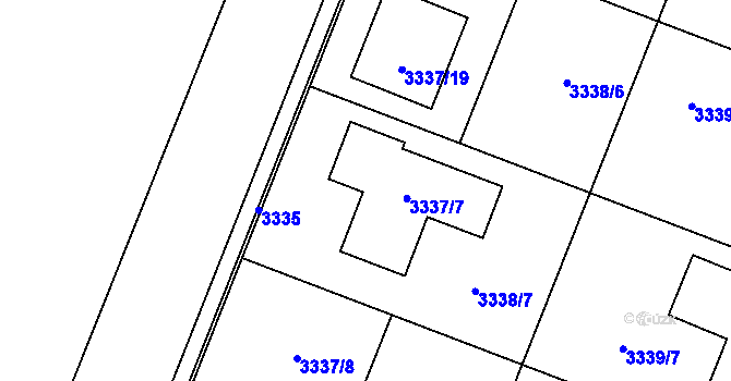 Parcela st. 3337/7 v KÚ Šanov nad Jevišovkou, Katastrální mapa