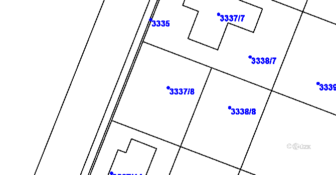 Parcela st. 3337/8 v KÚ Šanov nad Jevišovkou, Katastrální mapa