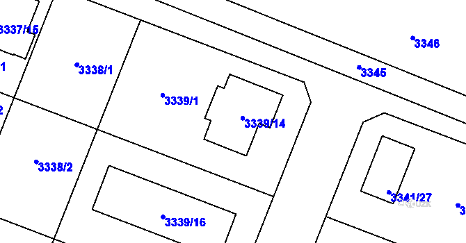 Parcela st. 3339/1 v KÚ Šanov nad Jevišovkou, Katastrální mapa