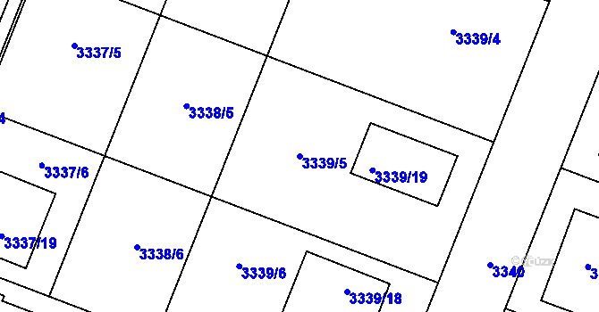Parcela st. 3339/5 v KÚ Šanov nad Jevišovkou, Katastrální mapa