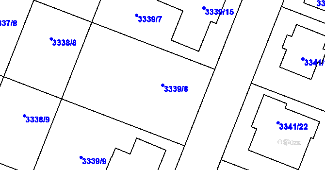 Parcela st. 3339/8 v KÚ Šanov nad Jevišovkou, Katastrální mapa
