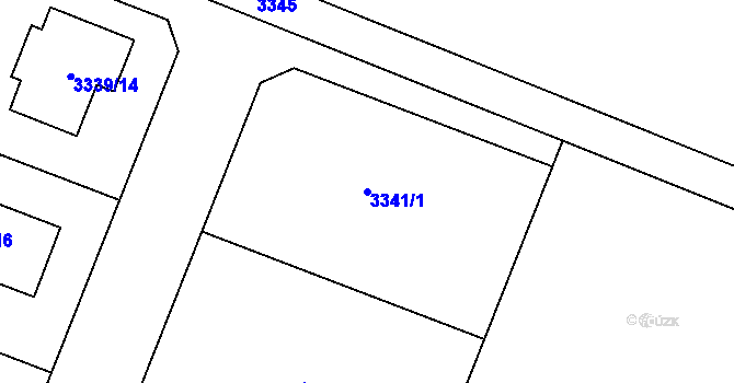 Parcela st. 3341/1 v KÚ Šanov nad Jevišovkou, Katastrální mapa