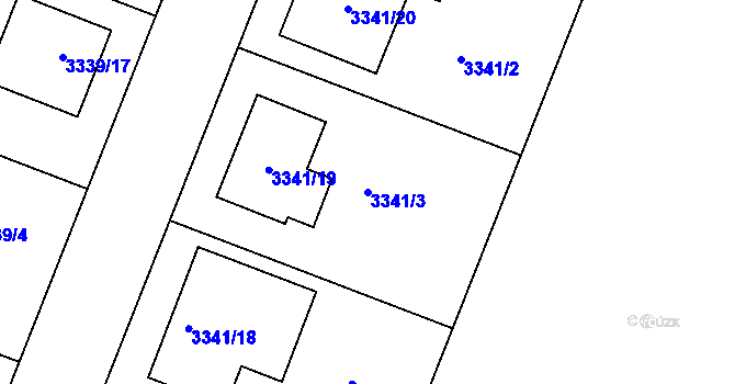 Parcela st. 3341/3 v KÚ Šanov nad Jevišovkou, Katastrální mapa