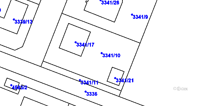Parcela st. 3341/10 v KÚ Šanov nad Jevišovkou, Katastrální mapa
