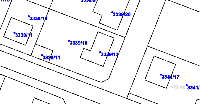 Parcela st. 3339/13 v KÚ Šanov nad Jevišovkou, Katastrální mapa