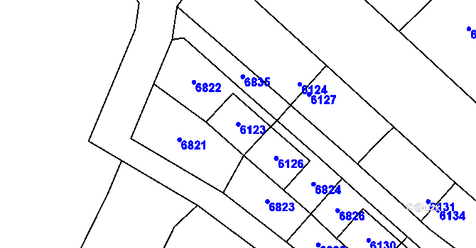 Parcela st. 6123 v KÚ Šanov nad Jevišovkou, Katastrální mapa