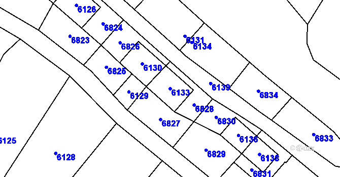 Parcela st. 6133 v KÚ Šanov nad Jevišovkou, Katastrální mapa