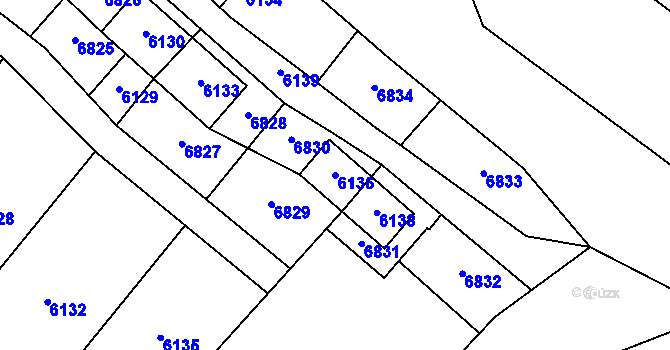 Parcela st. 6136 v KÚ Šanov nad Jevišovkou, Katastrální mapa