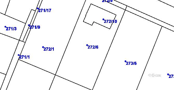 Parcela st. 272/6 v KÚ Šanov nad Jevišovkou, Katastrální mapa