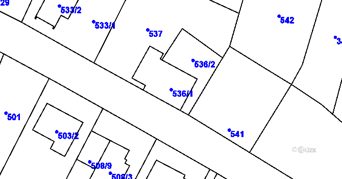 Parcela st. 536/1 v KÚ Šanov nad Jevišovkou, Katastrální mapa