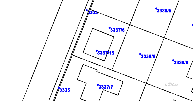 Parcela st. 3337/19 v KÚ Šanov nad Jevišovkou, Katastrální mapa