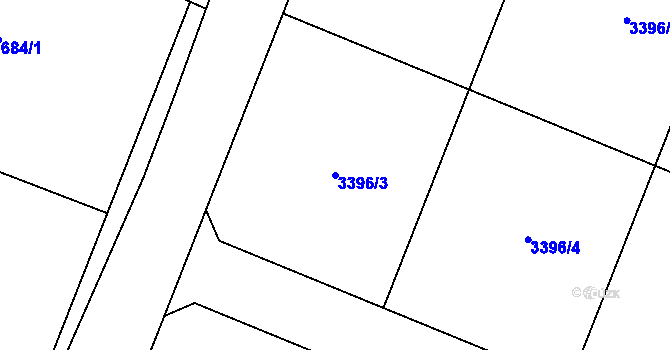 Parcela st. 3396/3 v KÚ Šanov nad Jevišovkou, Katastrální mapa