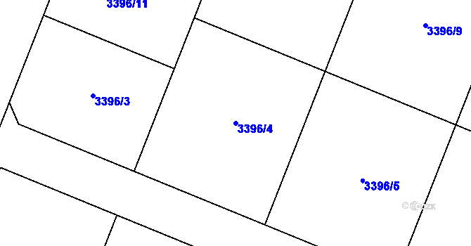 Parcela st. 3396/4 v KÚ Šanov nad Jevišovkou, Katastrální mapa