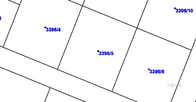 Parcela st. 3396/5 v KÚ Šanov nad Jevišovkou, Katastrální mapa
