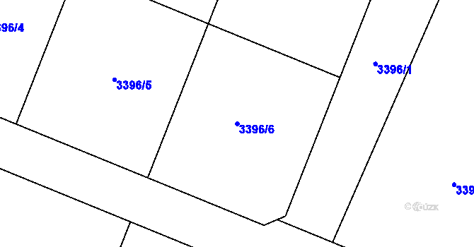 Parcela st. 3396/6 v KÚ Šanov nad Jevišovkou, Katastrální mapa