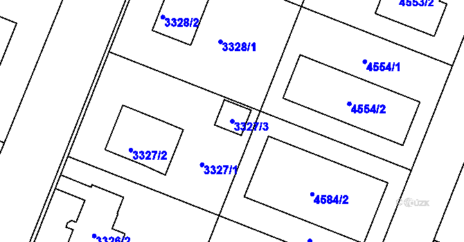 Parcela st. 3327/3 v KÚ Šanov nad Jevišovkou, Katastrální mapa