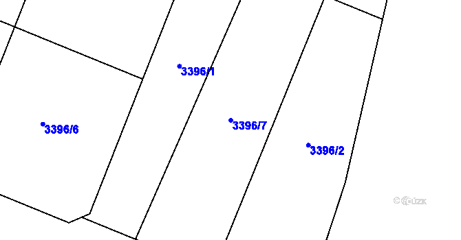 Parcela st. 3396/7 v KÚ Šanov nad Jevišovkou, Katastrální mapa