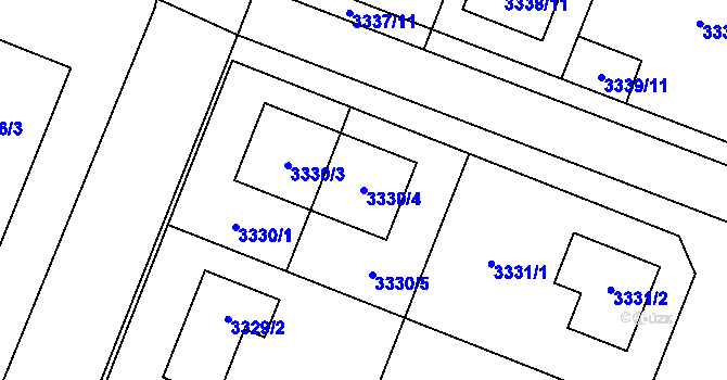 Parcela st. 3330/4 v KÚ Šanov nad Jevišovkou, Katastrální mapa