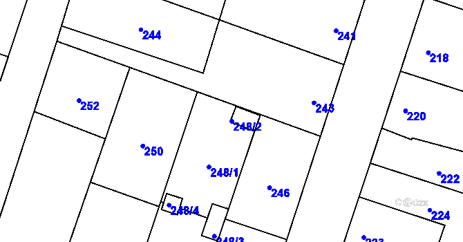 Parcela st. 248/2 v KÚ Šanov nad Jevišovkou, Katastrální mapa