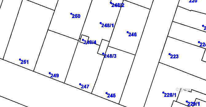 Parcela st. 248/3 v KÚ Šanov nad Jevišovkou, Katastrální mapa