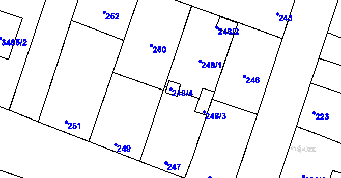 Parcela st. 248/4 v KÚ Šanov nad Jevišovkou, Katastrální mapa