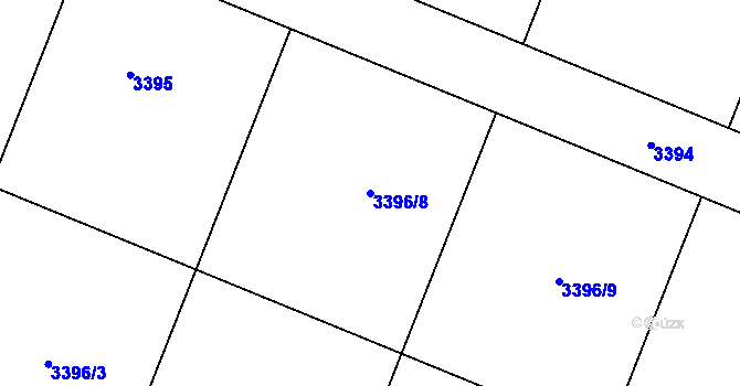 Parcela st. 3396/8 v KÚ Šanov nad Jevišovkou, Katastrální mapa