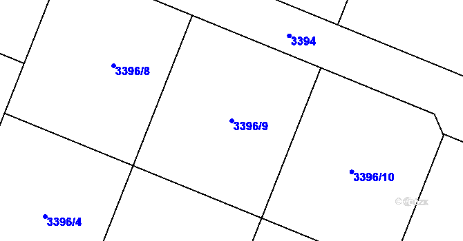 Parcela st. 3396/9 v KÚ Šanov nad Jevišovkou, Katastrální mapa