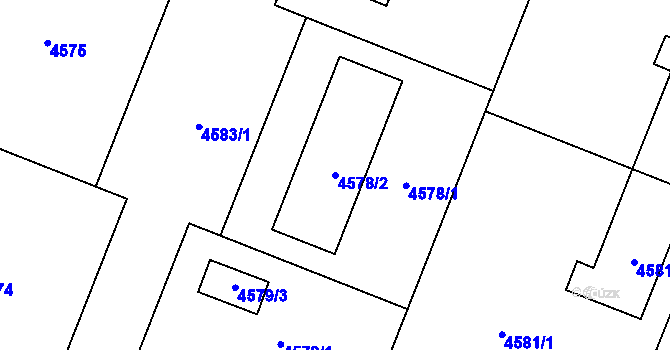 Parcela st. 4578/2 v KÚ Šanov nad Jevišovkou, Katastrální mapa