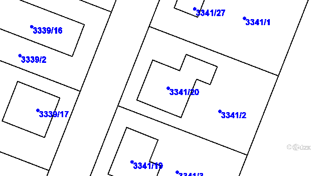 Parcela st. 3341/20 v KÚ Šanov nad Jevišovkou, Katastrální mapa
