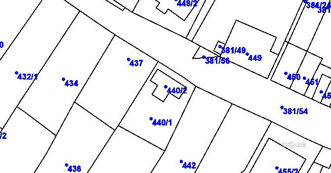 Parcela st. 440/2 v KÚ Šanov nad Jevišovkou, Katastrální mapa