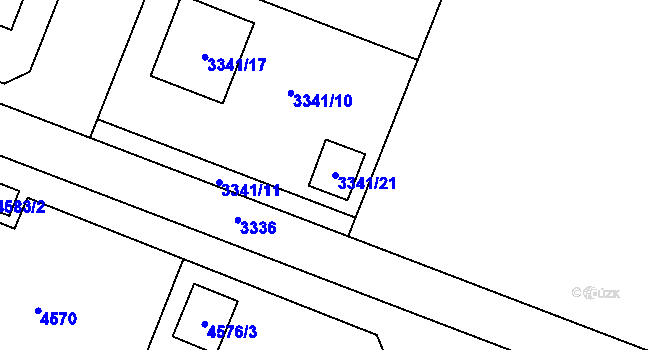Parcela st. 3341/21 v KÚ Šanov nad Jevišovkou, Katastrální mapa
