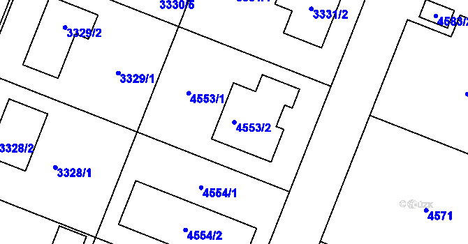 Parcela st. 4553/2 v KÚ Šanov nad Jevišovkou, Katastrální mapa