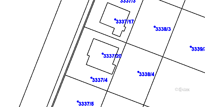 Parcela st. 3337/20 v KÚ Šanov nad Jevišovkou, Katastrální mapa