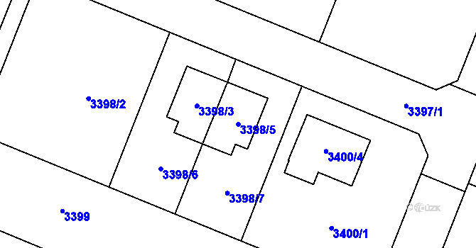 Parcela st. 3398/5 v KÚ Šanov nad Jevišovkou, Katastrální mapa