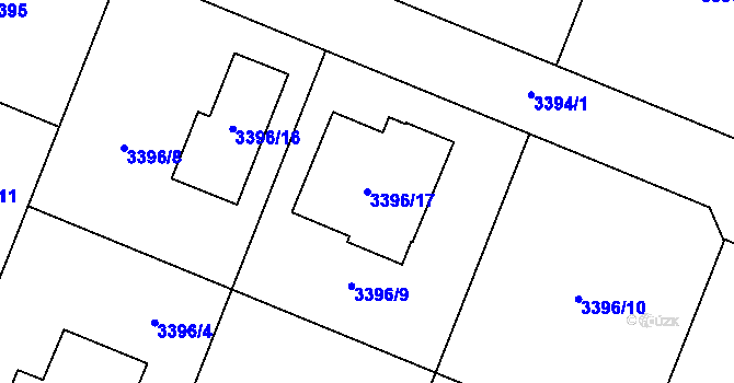 Parcela st. 3396/17 v KÚ Šanov nad Jevišovkou, Katastrální mapa