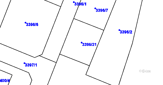 Parcela st. 3396/21 v KÚ Šanov nad Jevišovkou, Katastrální mapa