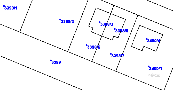 Parcela st. 3398/6 v KÚ Šanov nad Jevišovkou, Katastrální mapa