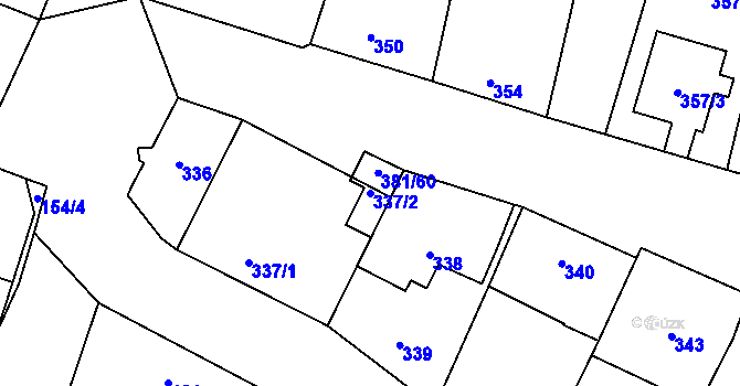 Parcela st. 337/2 v KÚ Šanov nad Jevišovkou, Katastrální mapa