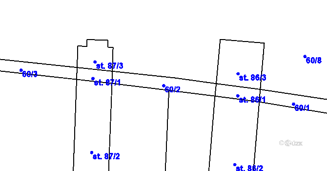 Parcela st. 60/2 v KÚ Šaplava, Katastrální mapa