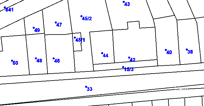 Parcela st. 44 v KÚ Šaratice, Katastrální mapa