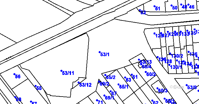 Parcela st. 53/1 v KÚ Šaratice, Katastrální mapa