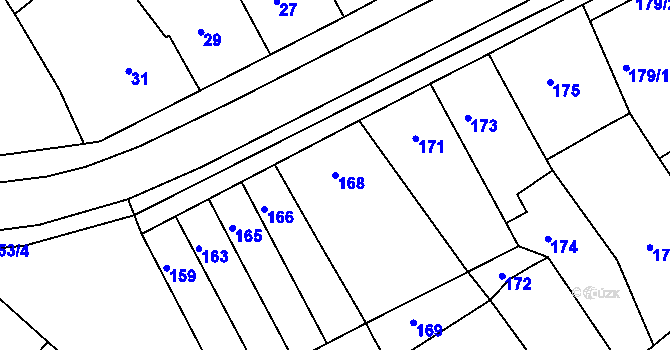 Parcela st. 168 v KÚ Šaratice, Katastrální mapa